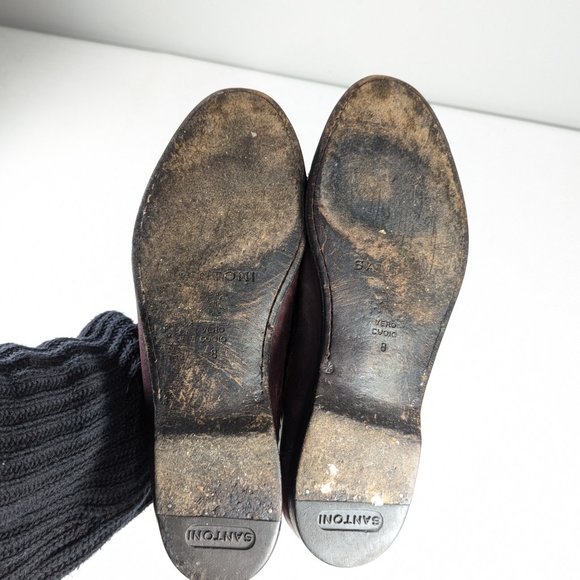 SANTONI Italian leather tassel loafers mens size 8 - 8.5, driving slip-on shoes - Picture 12 of 13